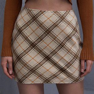 SHEIN Plaid High-Rise Bodycon Mini Skirt - XS